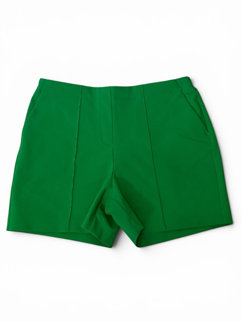 Rachel Zoe Emerald Green High-Waist Tailored Shorts - Picture 2 of 7